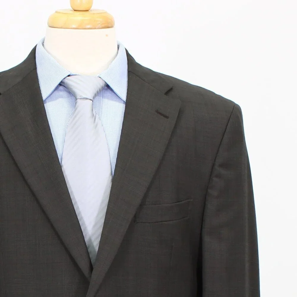 Jos. A. Bank 42R Brown Check 2-Button Sport Coat Blazer Jacket G122